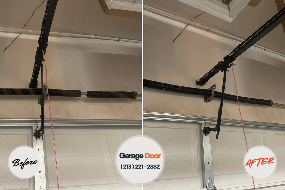 Before and after: garage door opener repair Plymouth, NC